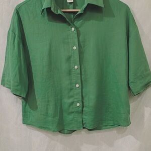 H&M Vibrant Green Button-Down Shirt